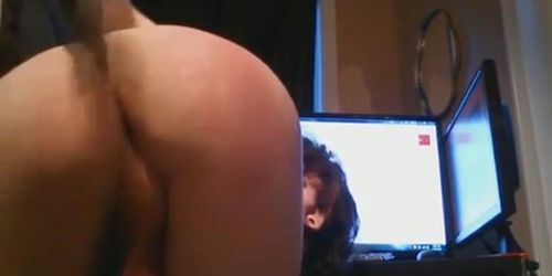 Sissy crossdresser spanks and fucks smooth pussy